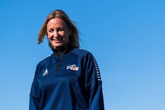 Hege Jørgensen, manager Toppfotball Kvinner, poses for a