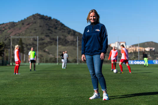 Hege Jørgensen, manager Toppfotball Kvinner, poses for a