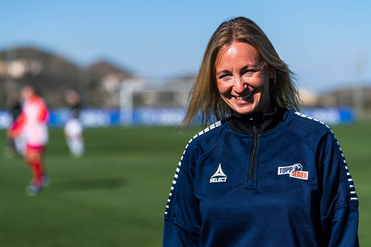 Hege Jørgensen, manager Toppfotball Kvinner, poses for a