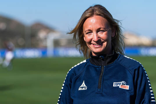 Hege Jørgensen, manager Toppfotball Kvinner, poses for a