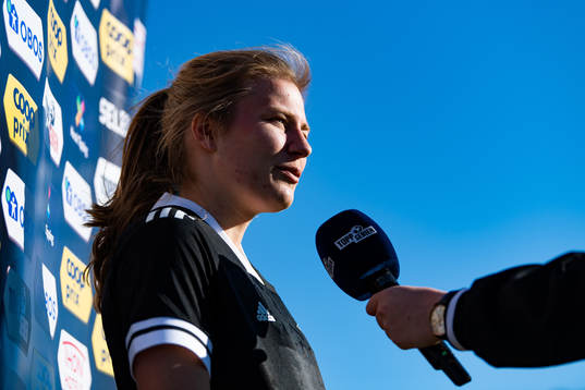 Cesilie Andreassen of Rosenborg is interviewed