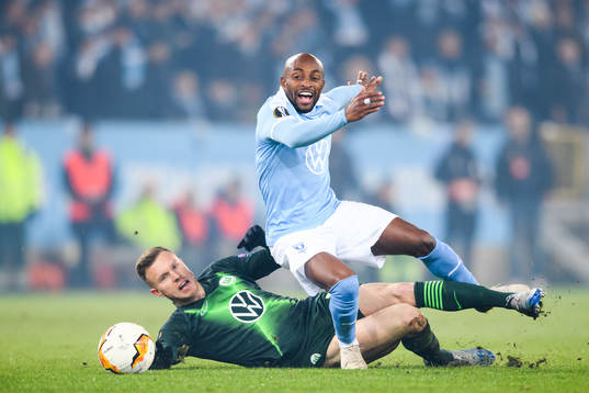 Fouad Bachirou of Malmö FF and Yannick Gerhardt of