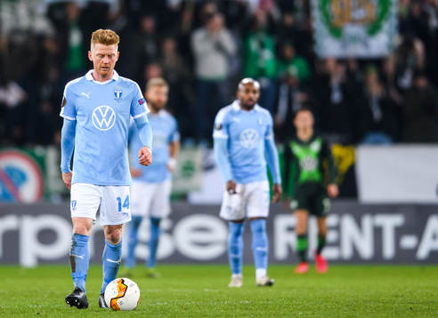 Anders Christiansen of Malmö FF looks dejected