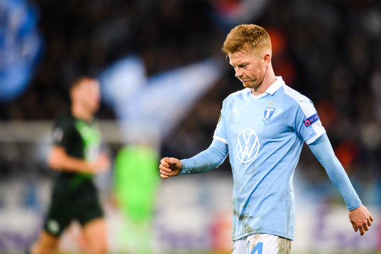 Anders Christiansen of Malmö FF looks dejected