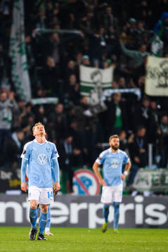 Anders Christiansen of Malmö FF looks dejected