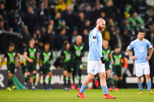 Jo Inge Berget of Malmö FF looks dejected