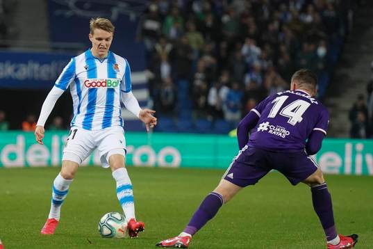 SAN SEBASTIAN, SPAIN - RUARY 28:  Real Sociedad between