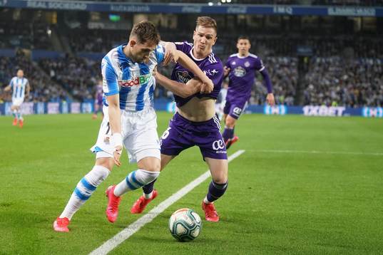 SAN SEBASTIAN, SPAIN - RUARY 28:  Real Sociedad between
