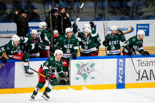 Väsbys spelare jublar