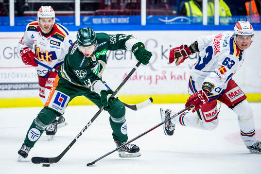 Färjestads Daniel Viksten och Malmö Redhawks Fredrik