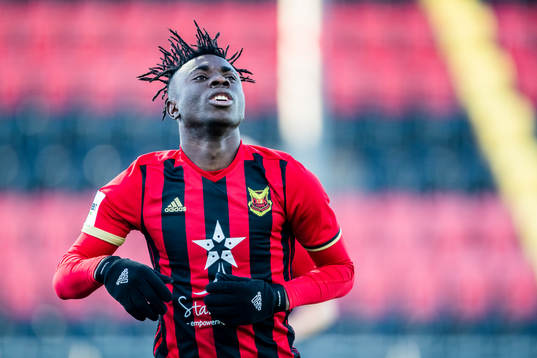 Östersunds Jordan Attah Kadiri  jublar