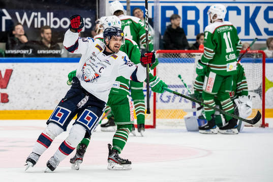 Linköpings Eddie Larsson jublar