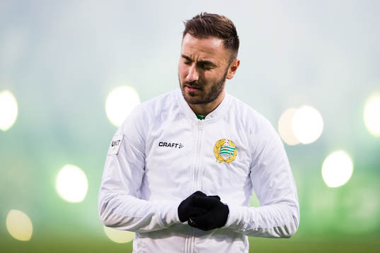 Hammarbys Muamer Tankovic innan fotbollsmatchen i Svenska