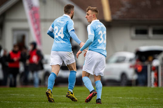 Malmö FFs Lasse Nielsen och Amel Mujanic jublar