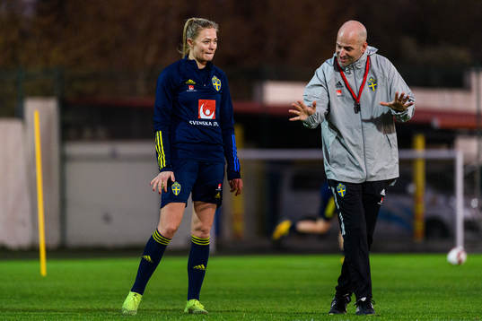 Fridolina Rolfö and Magnus Wikman, assistant coach