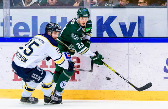 s Axel Holmström och Färjestads Albin Eriksson