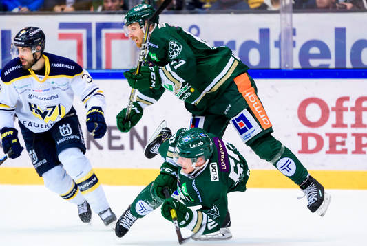 Färjestads Pontus Widerström och Sebastian Erixon