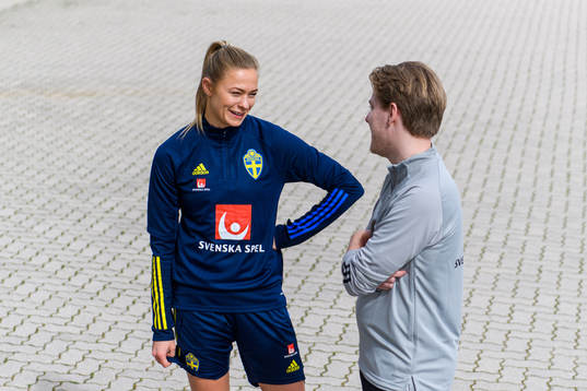 Caroline Seger and Fredrik Mademstam, press officer