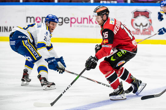 Malmö Redhawks Axel Wemmenborn och Leksands Mattias