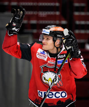 Malmö Redhawks Christoffer Forsberg jublar