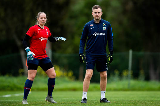 Goalkeeper Aurora Mikalsen and Roger Eskeland, goalkeeper