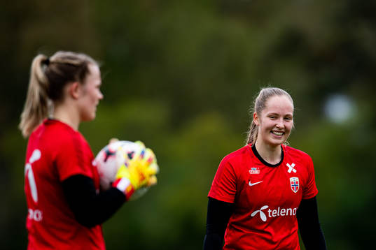 Goalkeeper Aurora Mikalsen of the Norwegian women’s