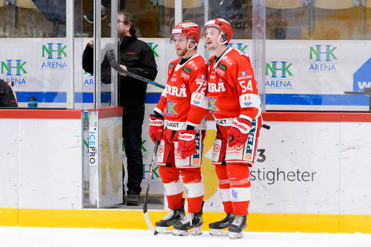 Timrås Sebastian Ohlsson och Jonathan Dahlén reagerar