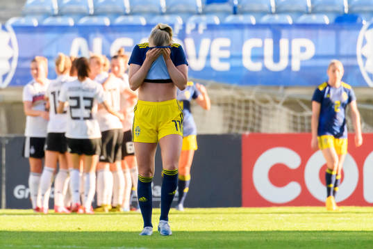 Stina Blackstenius of Sweden looks dejected