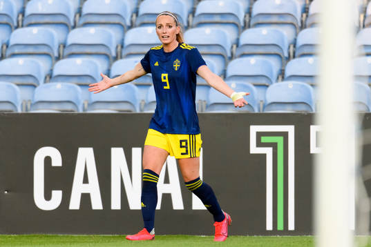 Kosovare Asllani of Sweden reacts