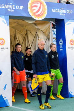 Caroline Seger of Sweden enters the pitch