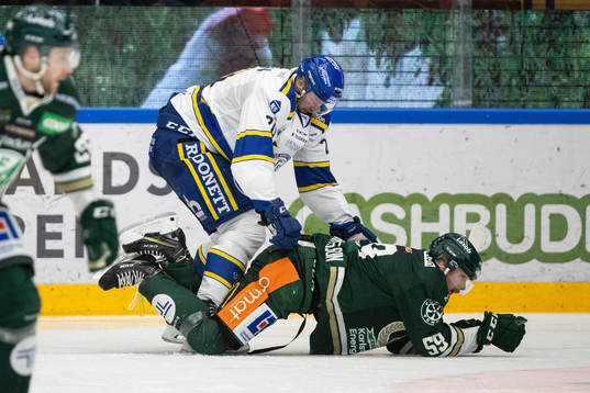 Leksands Mattias Karlsson och Färjestads Sebastian Erixon
