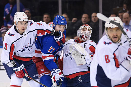 Washington Capitals Dmitry Orlov and New York Rangers