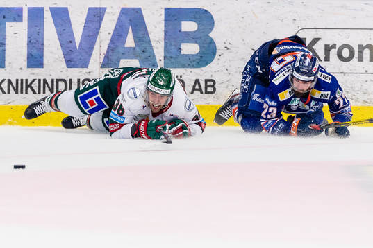 Frölundas Brandon Gormley och Växjös Roman Horak faller