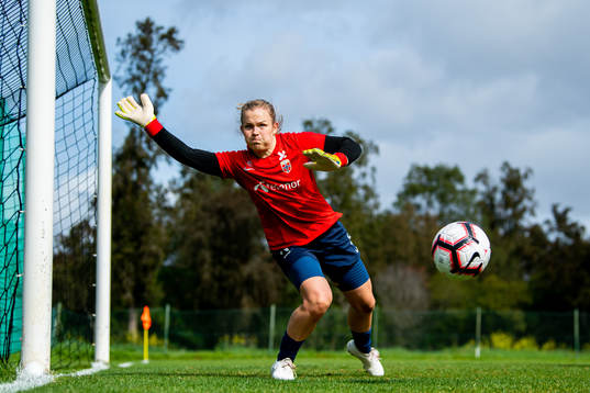 Goalkeeper Oda Maria Hove Bogstad of the Norwegian