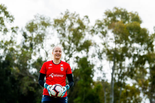 Goalkeeper Aurora Mikalsen of the Norwegian women’s