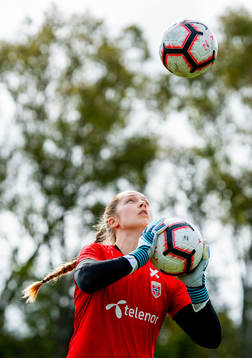 Goalkeeper Aurora Mikalsen of the Norwegian women’s