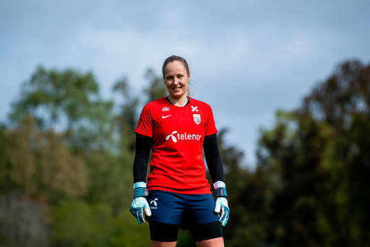 Goalkeeper Aurora Mikalsen of the Norwegian women’s