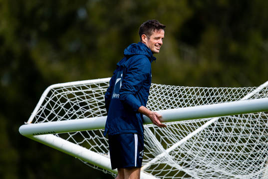 Terje Skeie, head of media of Norway, at a training session