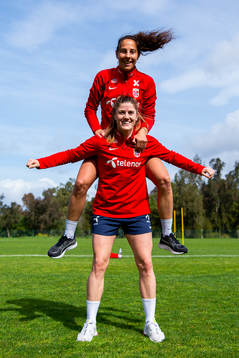 Maren Mjelde and Ingrid Moe Wold of the Norwegian women’s