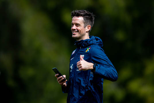 Terje Skeie, head of media of Norway, at a training session