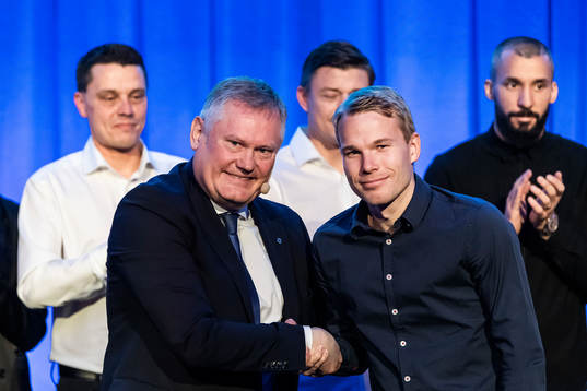 Malmö FFs ordförande Anders Pålsson och Oscar Lewicki
