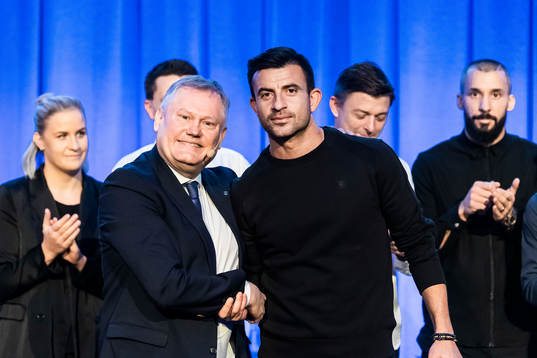 Malmö FFs ordförande Anders Pålsson och Behrang Safari