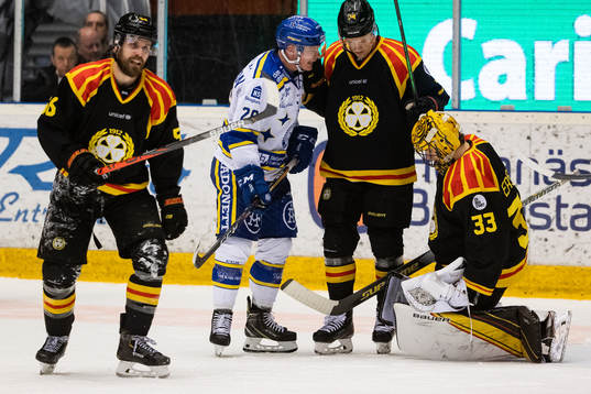 Leksands Patrik Zackrisson och Brynäs Emil Molin och