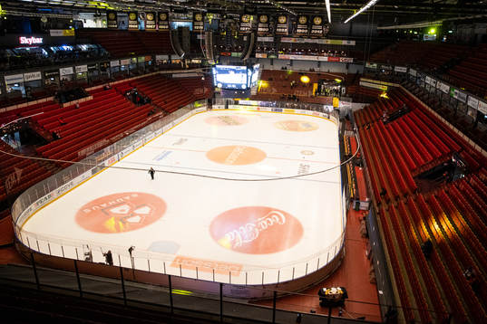 ERP Monitor Arena innan ishockeymatchen i SHL mellan