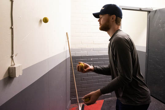 Leksands målvakt Janne Juvonen innan ishockeymatchen i SHL