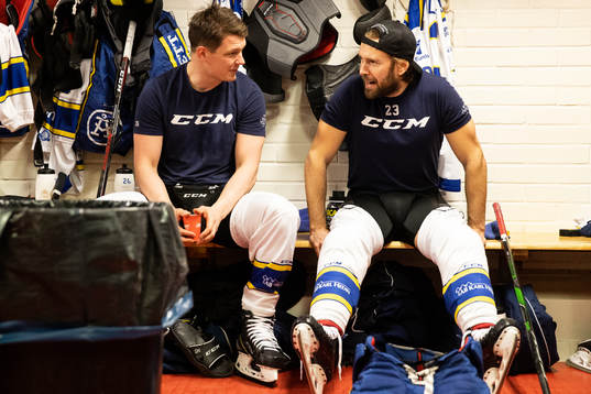 Leksands Patrik Zackrisson och André Hult  innan