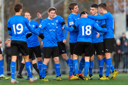 Halmstads spelare jublar
