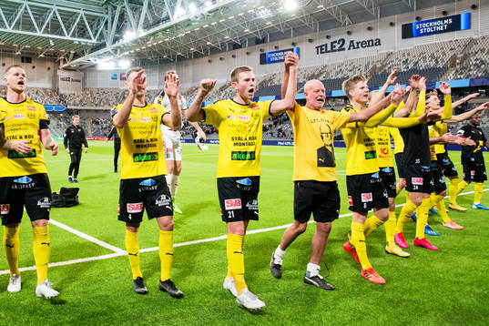 Mjällbys spelare jublar