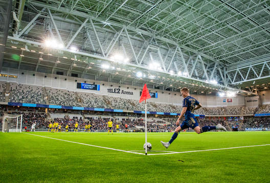 Tele2 Arena med Djurgårdens Jonathan Augustinsson som