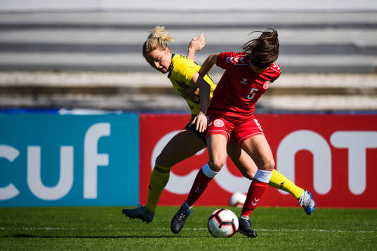 Mimmi Larsson of Sweden and Simone Boye Sørensen of Denmark